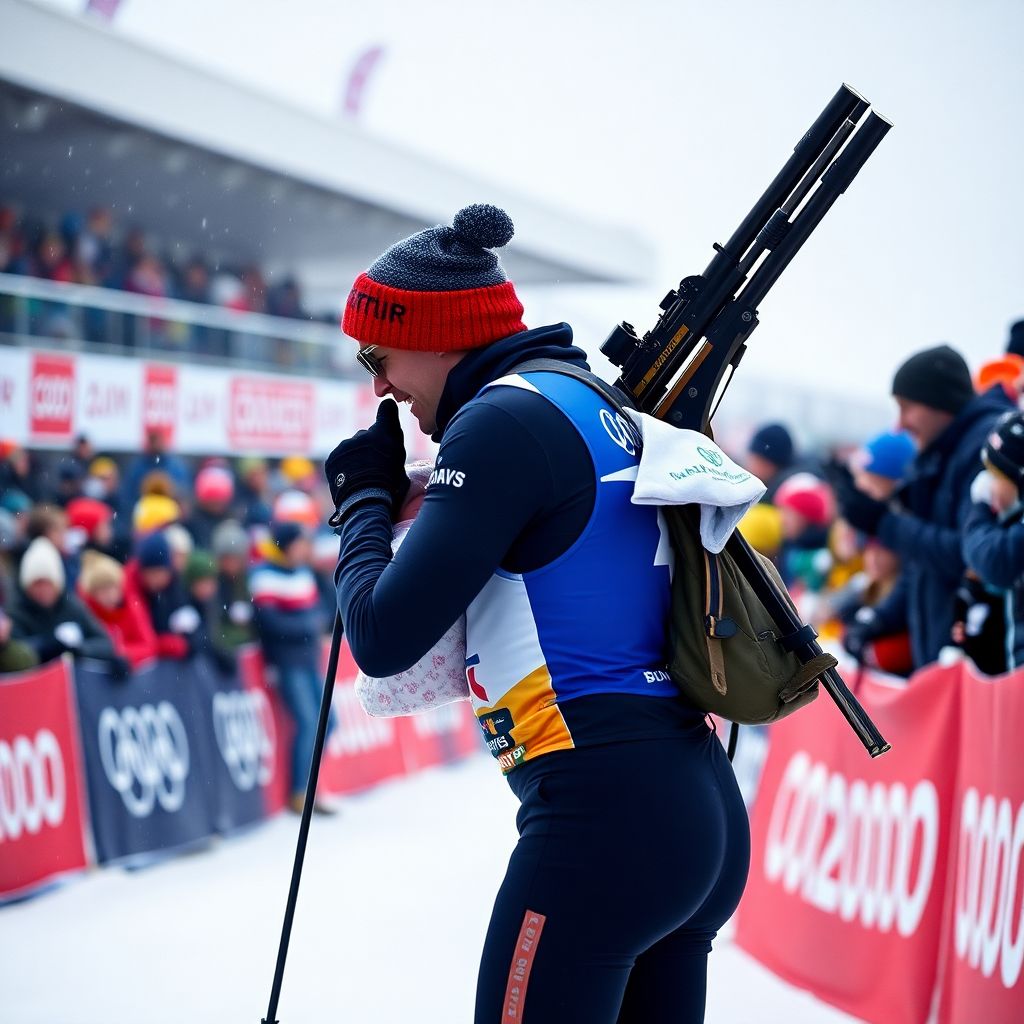 Александр Корнев стал чемпионом России в суперспринте и отпраздновал победу с сыном