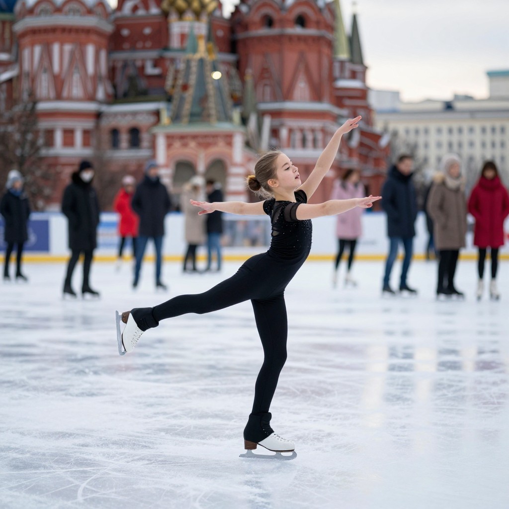 Фигуристка Алиса Смит тренируется в Москве и выходит на лёд во время массовых катаний